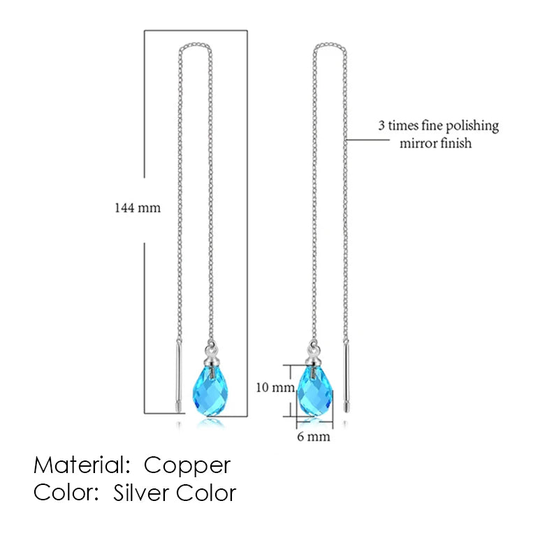 Rose Gold Drop Threader Earrings