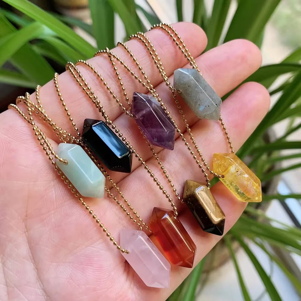 Hexagonal Crystal Stone Necklace