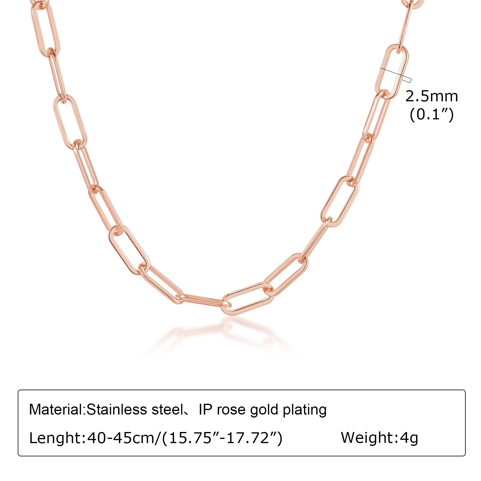 Rose Gold Paperclip Necklace