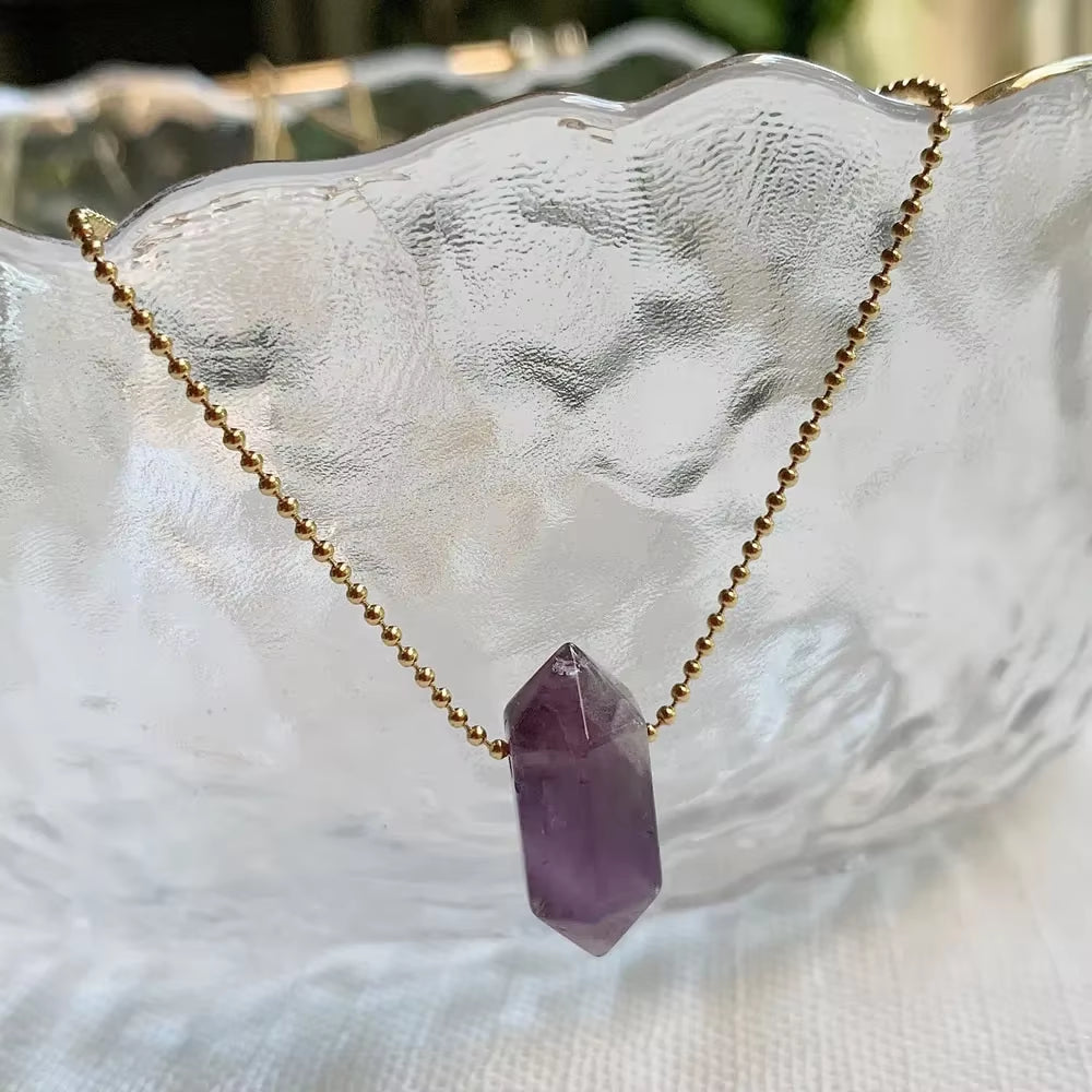 Hexagonal Crystal Stone Necklace
