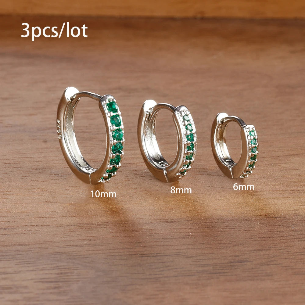 Stainless Steel Hoop Earrings Set