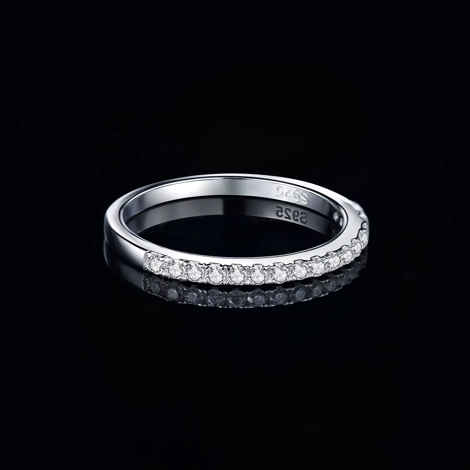 Moissanite Half Eternity Ring