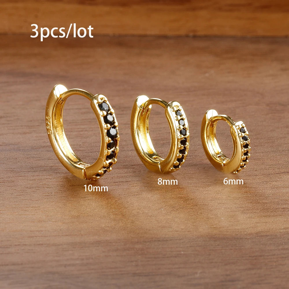 Stainless Steel Hoop Earrings Set