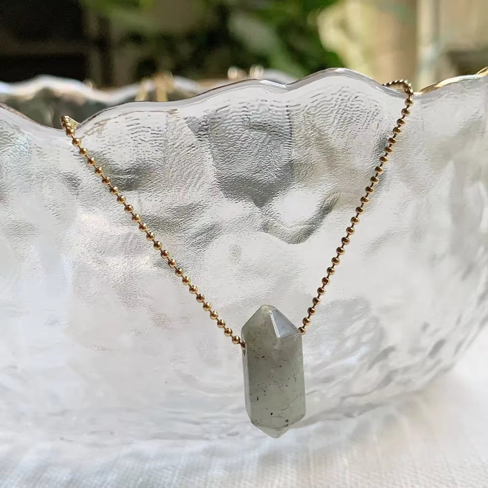 Hexagonal Crystal Stone Necklace