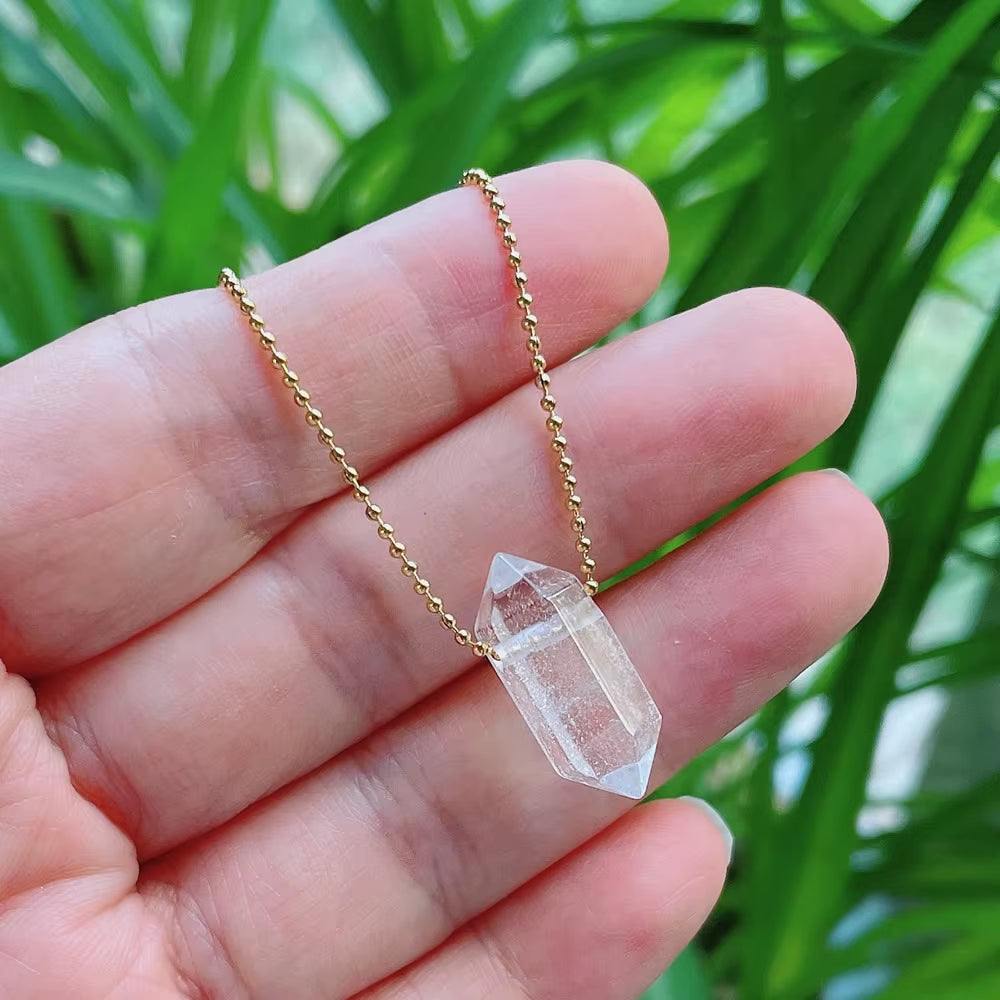 Hexagonal Crystal Stone Necklace