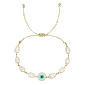 Evil Eye Pearl Bracelet