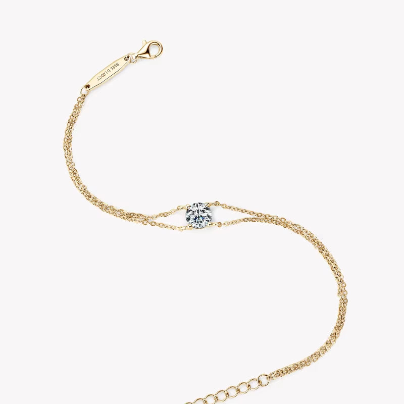 Moissanite Silver Chain Bracelet