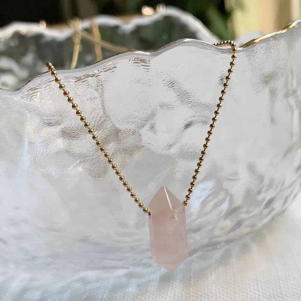 Hexagonal Crystal Stone Necklace