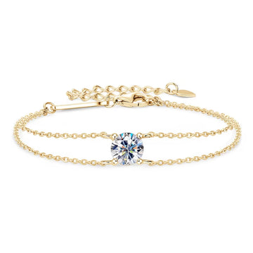 Moissanite Silver Chain Bracelet