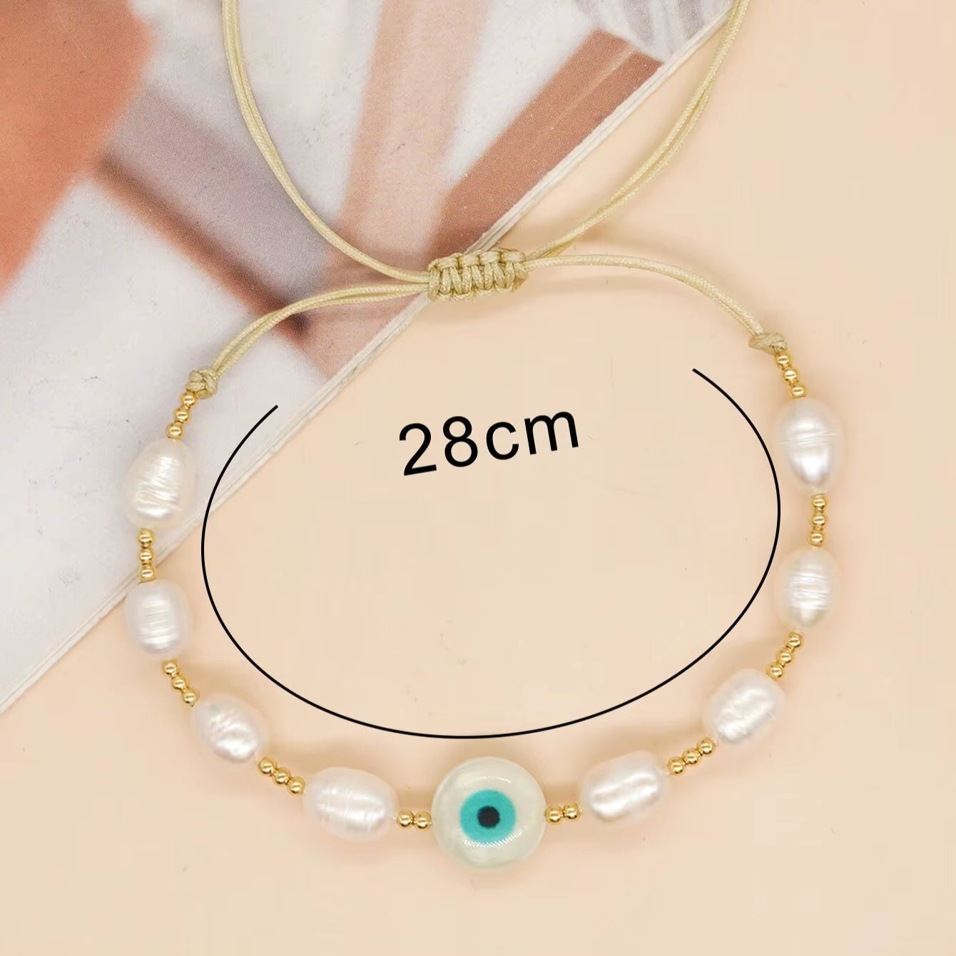 Evil Eye Pearl Bracelet