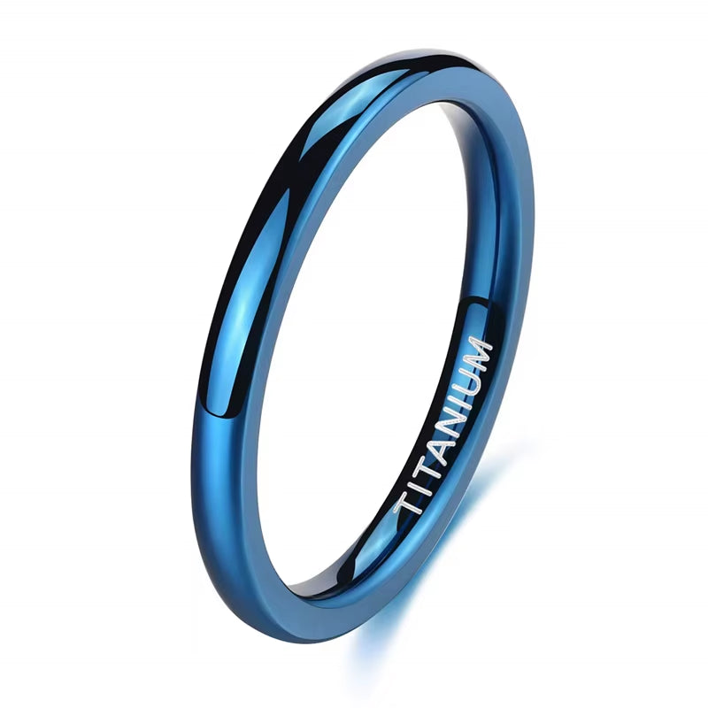 Blue Titanium Band Ring
