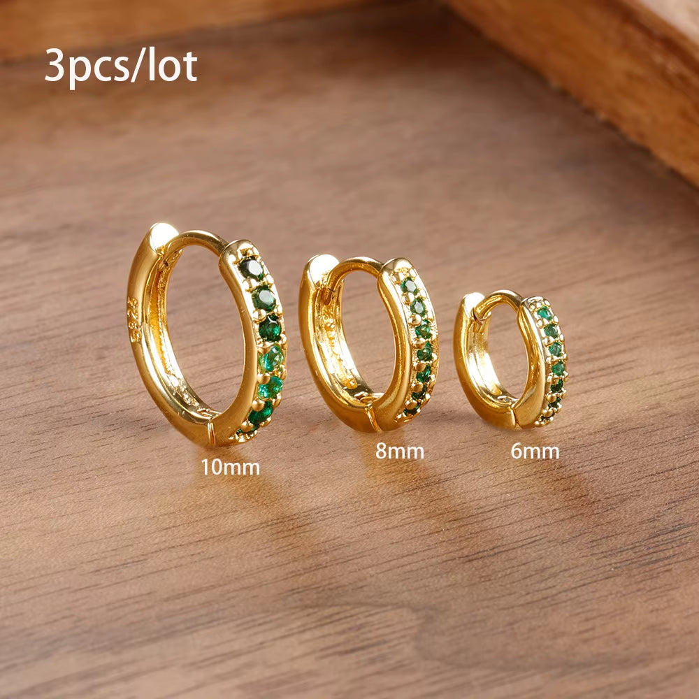 Stainless Steel Hoop Earrings Set