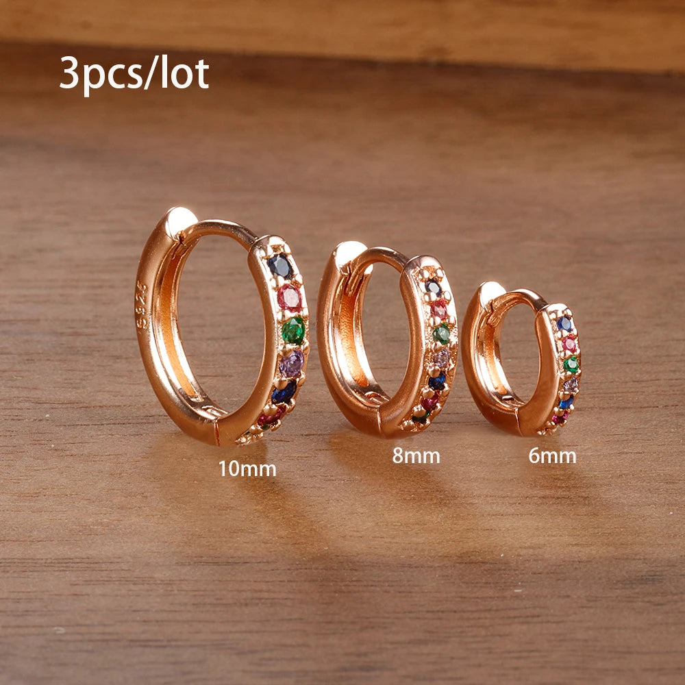 Stainless Steel Hoop Earrings Set