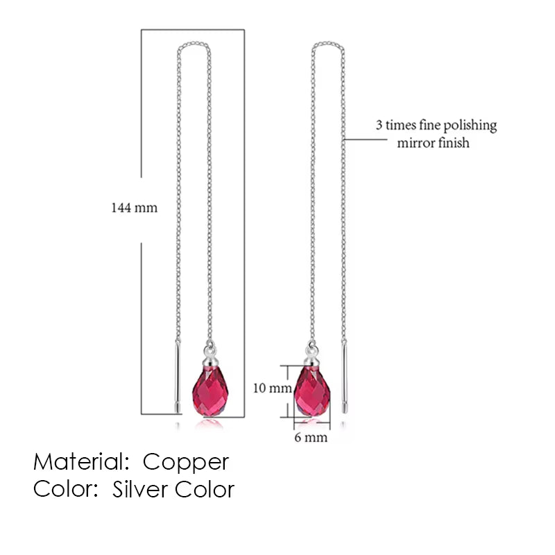 Rose Gold Drop Threader Earrings