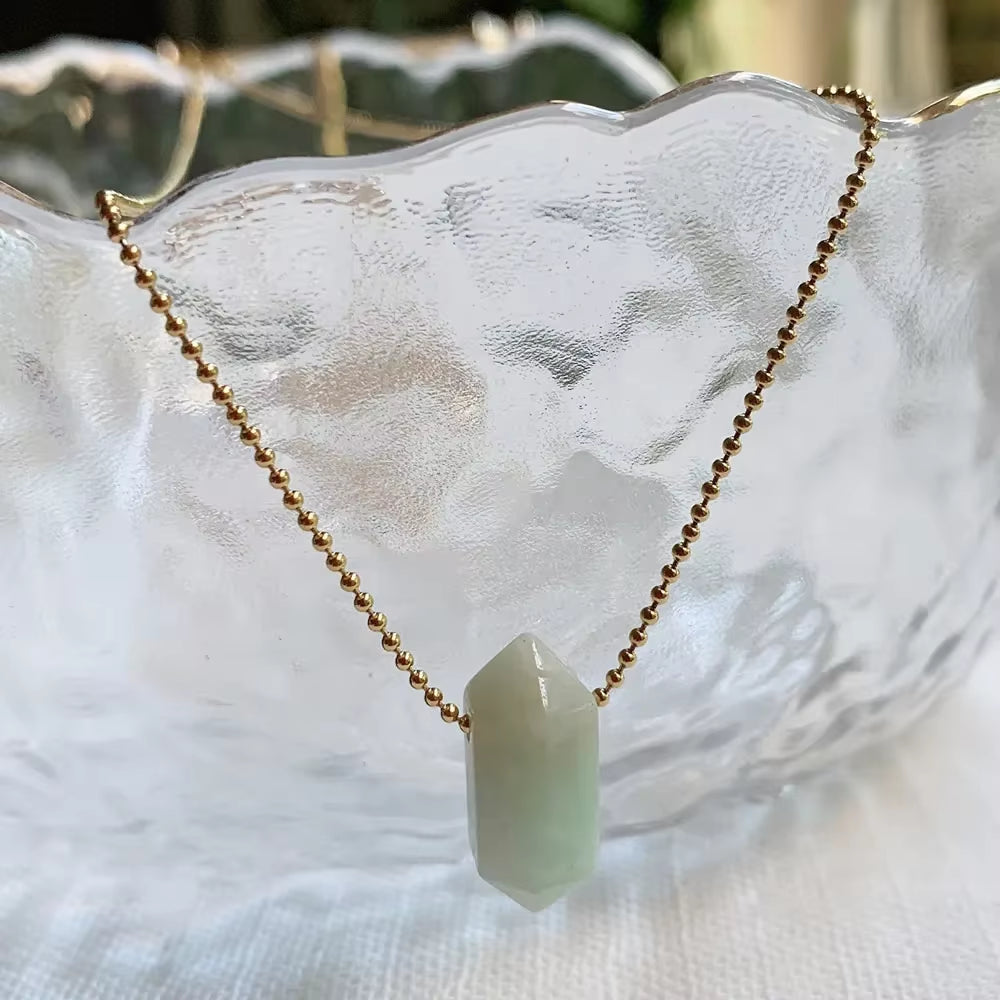 Hexagonal Crystal Stone Necklace