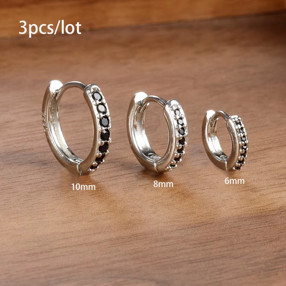Stainless Steel Hoop Earrings Set