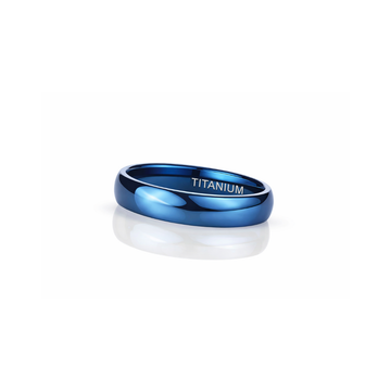 Blue Titanium Band Ring
