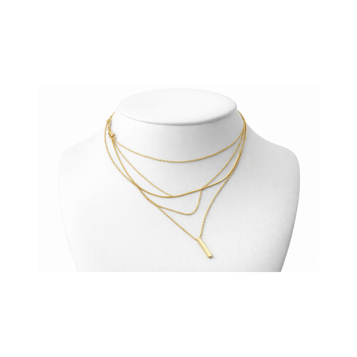 Layered Bar Pendant Necklace