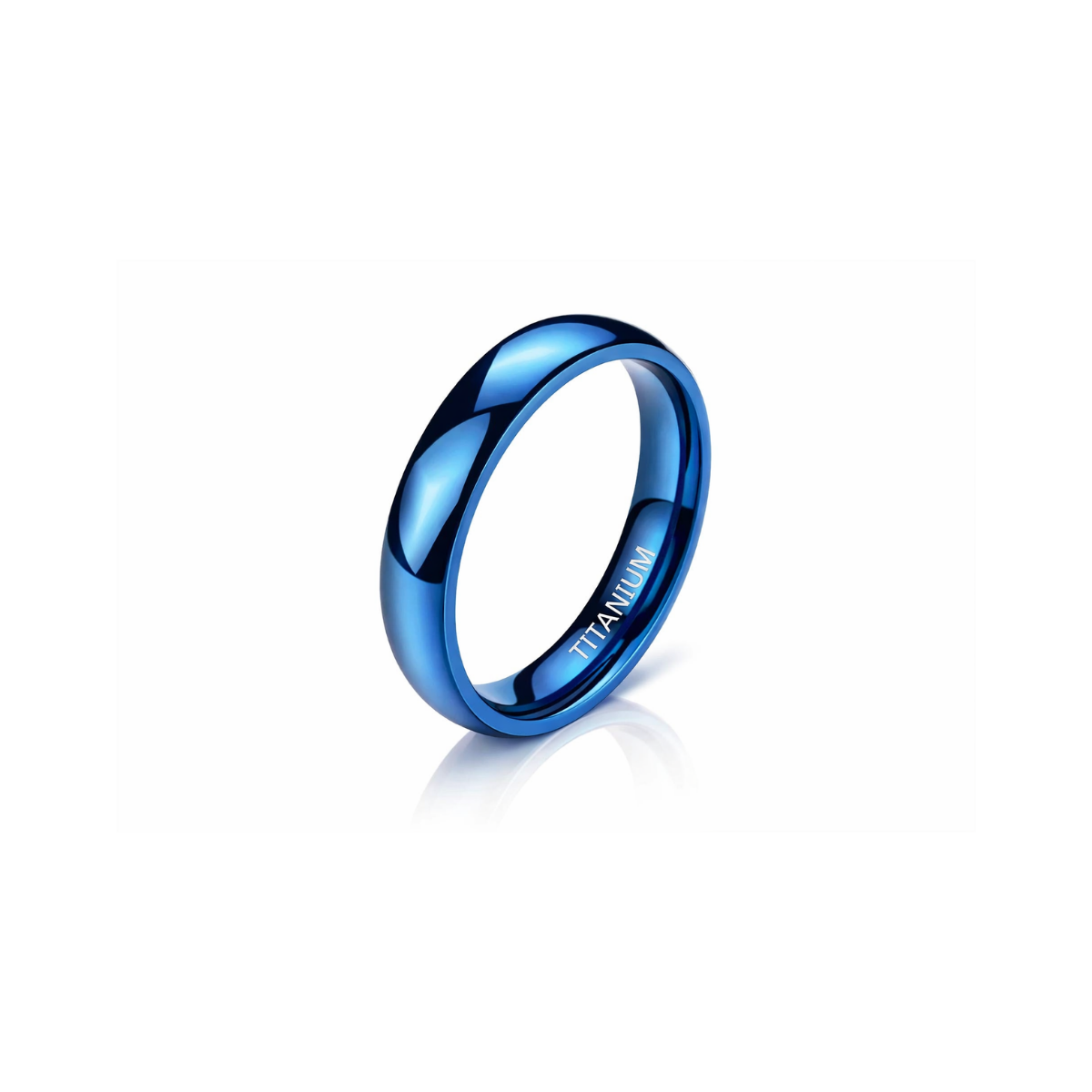 Blue Titanium Band Ring