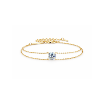 Moissanite Silver Chain Bracelet