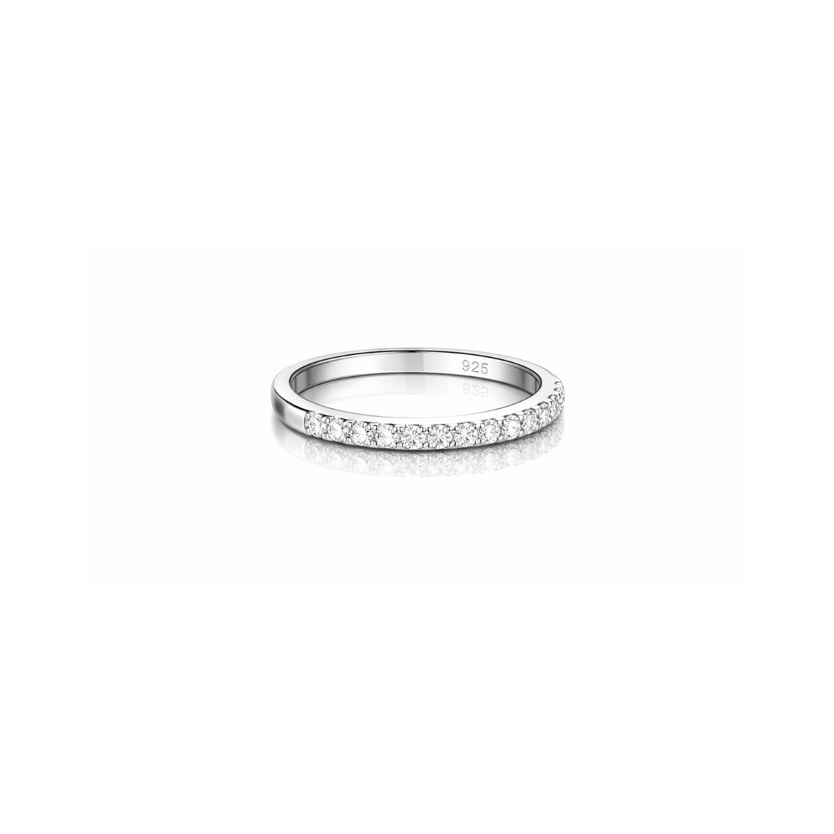 Moissanite Half Eternity Ring