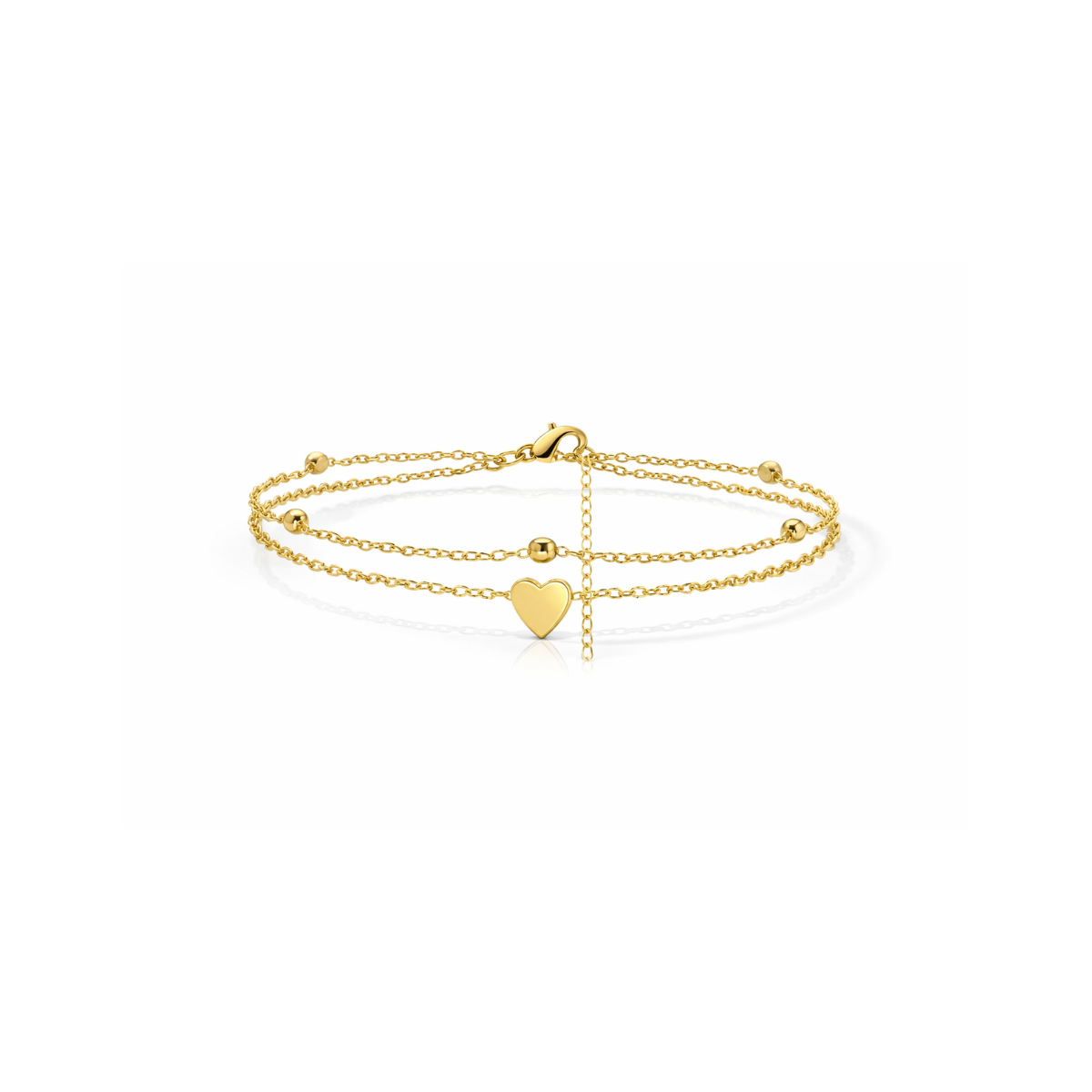 Silver Heart Charm Anklet