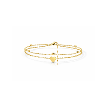 Silver Heart Charm Anklet