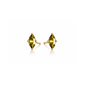 14K Gold Silver Zircon Earrings