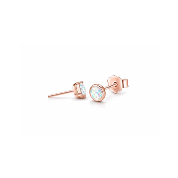 Blue Opal Silver Stud Earrings