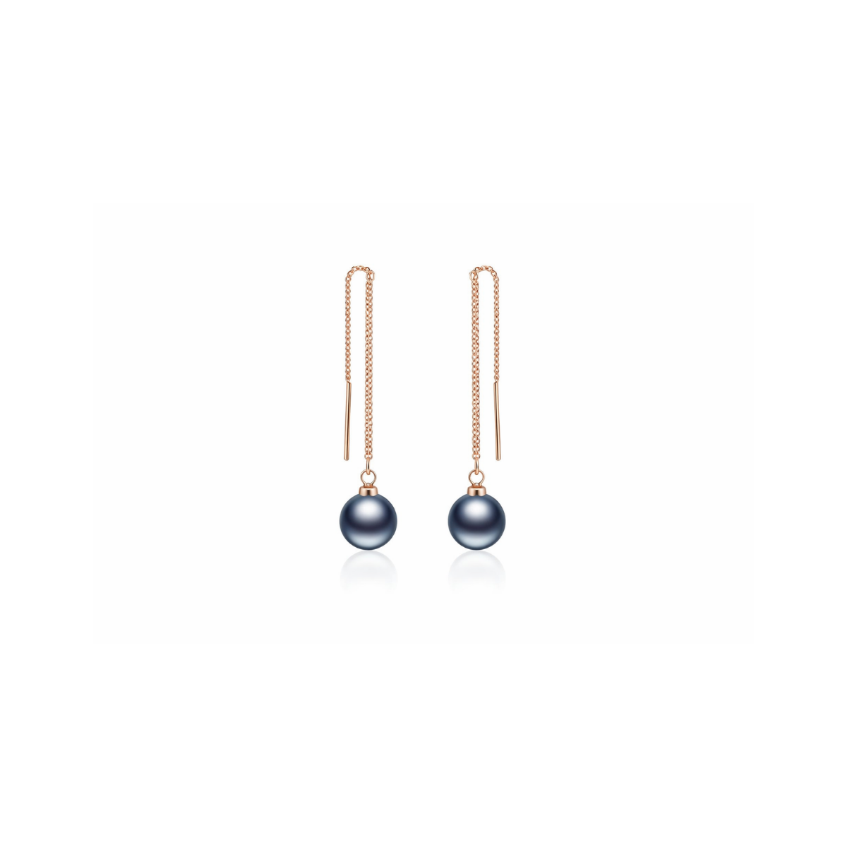 Rose Gold Drop Threader Earrings