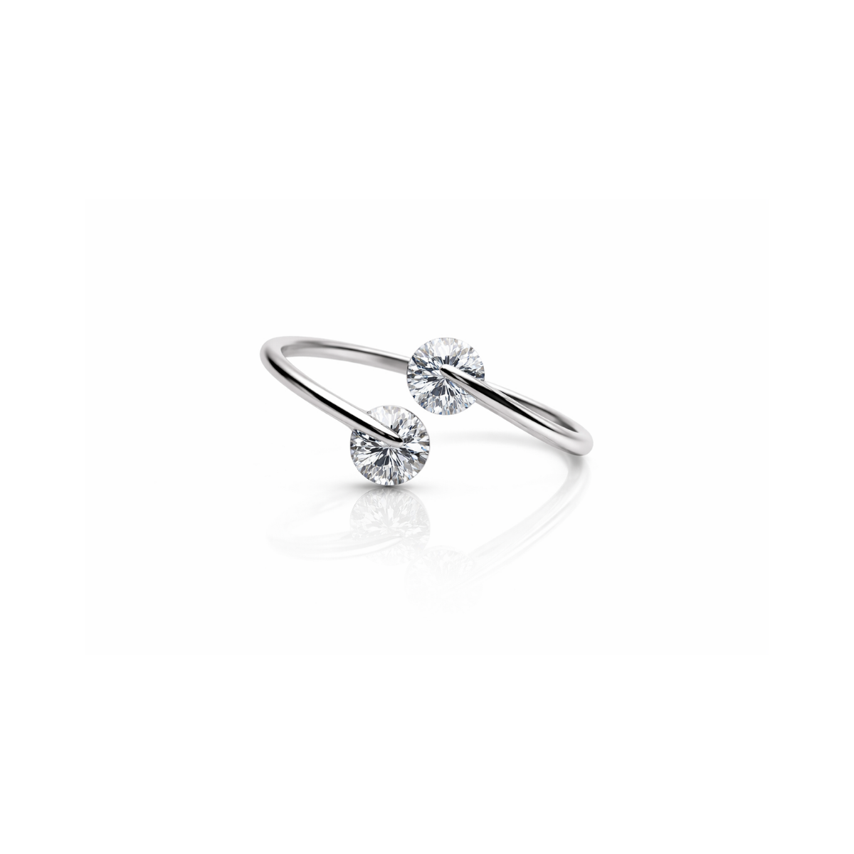 Adjustable Silver Open Ring