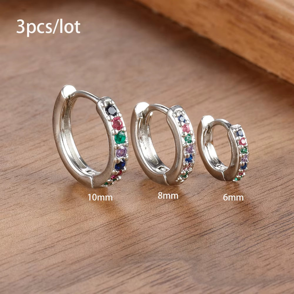 Stainless Steel Hoop Earrings Set
