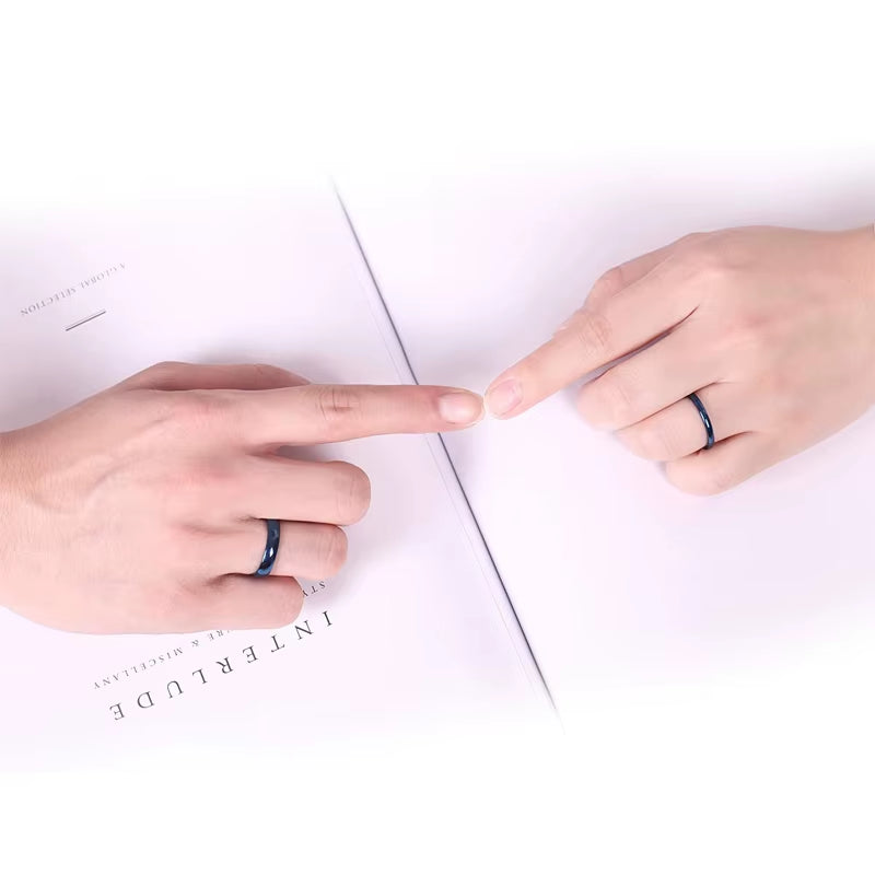 Blue Titanium Band Ring