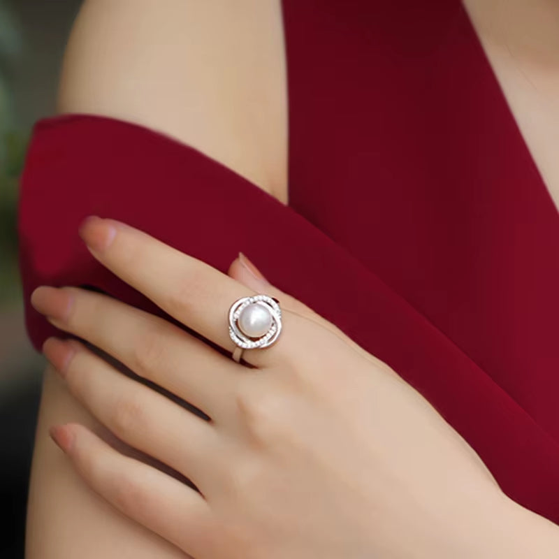 Real Pearl Silver Ring