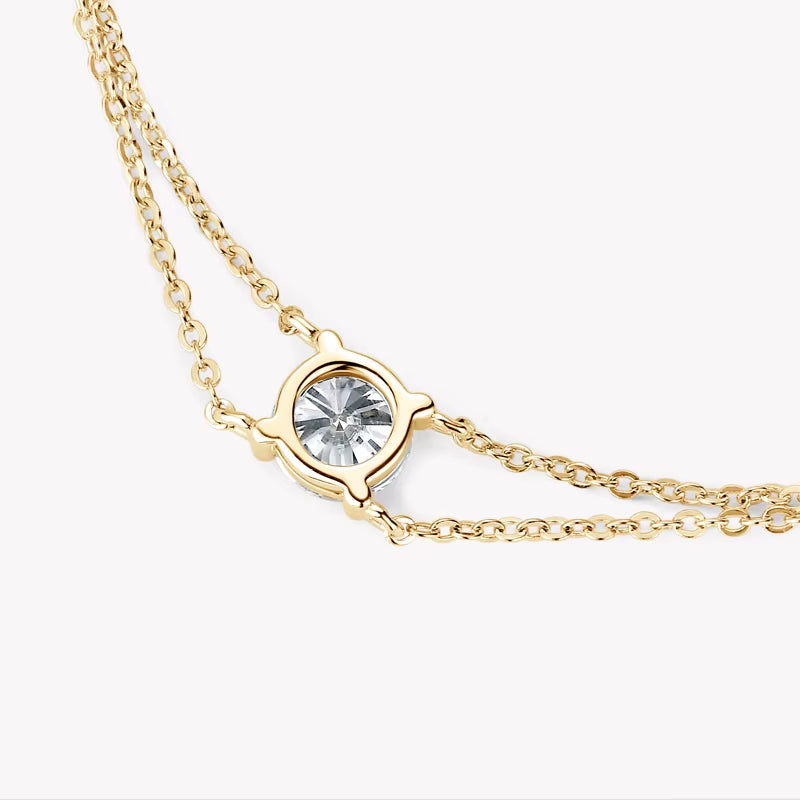 Moissanite Silver Chain Bracelet