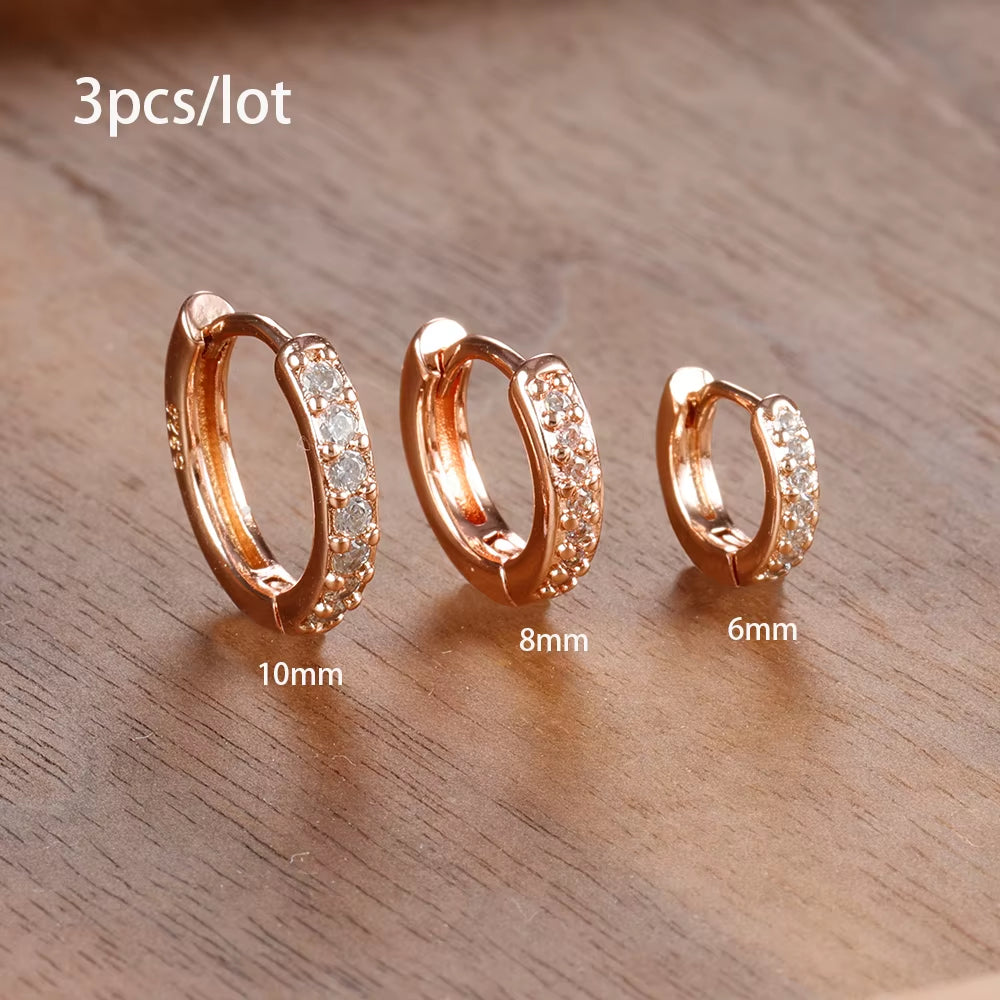 Stainless Steel Hoop Earrings Set