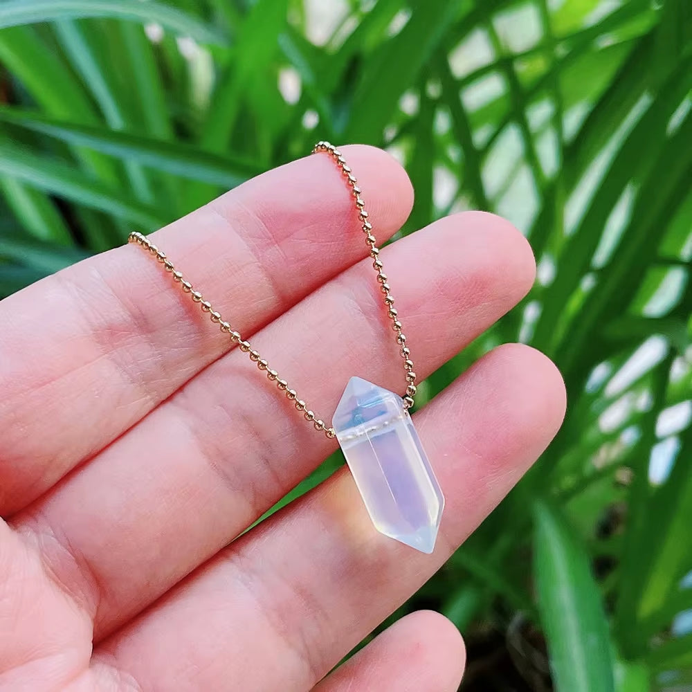 Hexagonal Crystal Stone Necklace