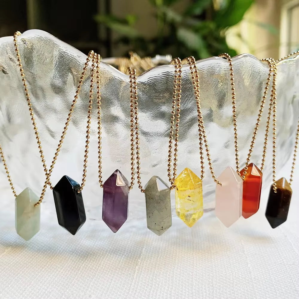 Hexagonal Crystal Stone Necklace