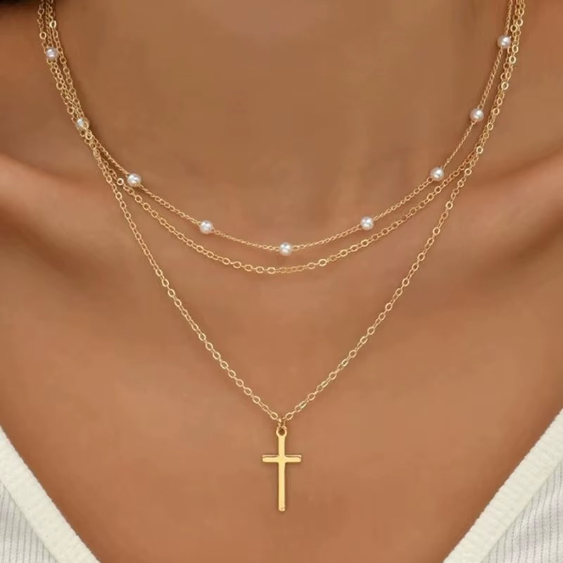 Layered Bar Pendant Necklace