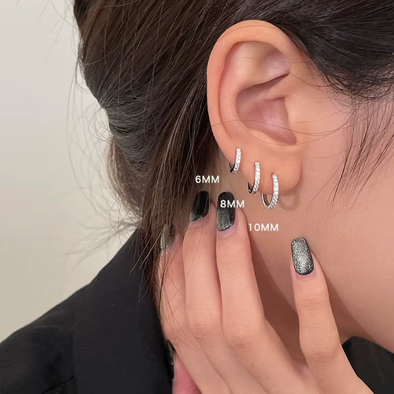 Stainless Steel Hoop Earrings Set