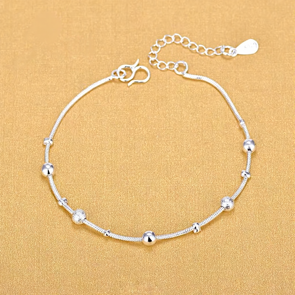Silver Lucky Bead Bracelet