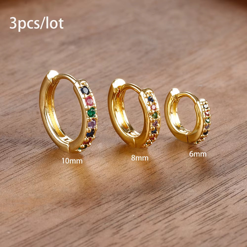 Stainless Steel Hoop Earrings Set