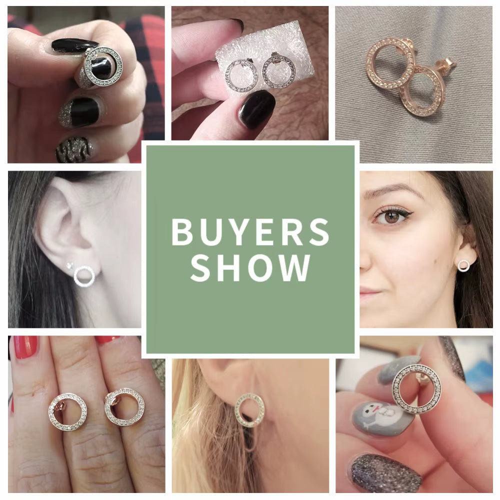 CZ 925 Silver Round Earrings