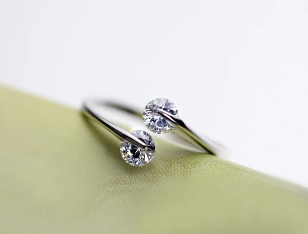 Adjustable Silver Open Ring