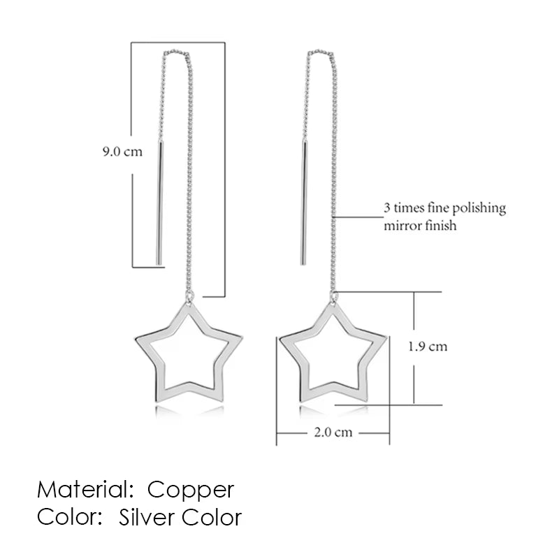 Rose Gold Drop Threader Earrings