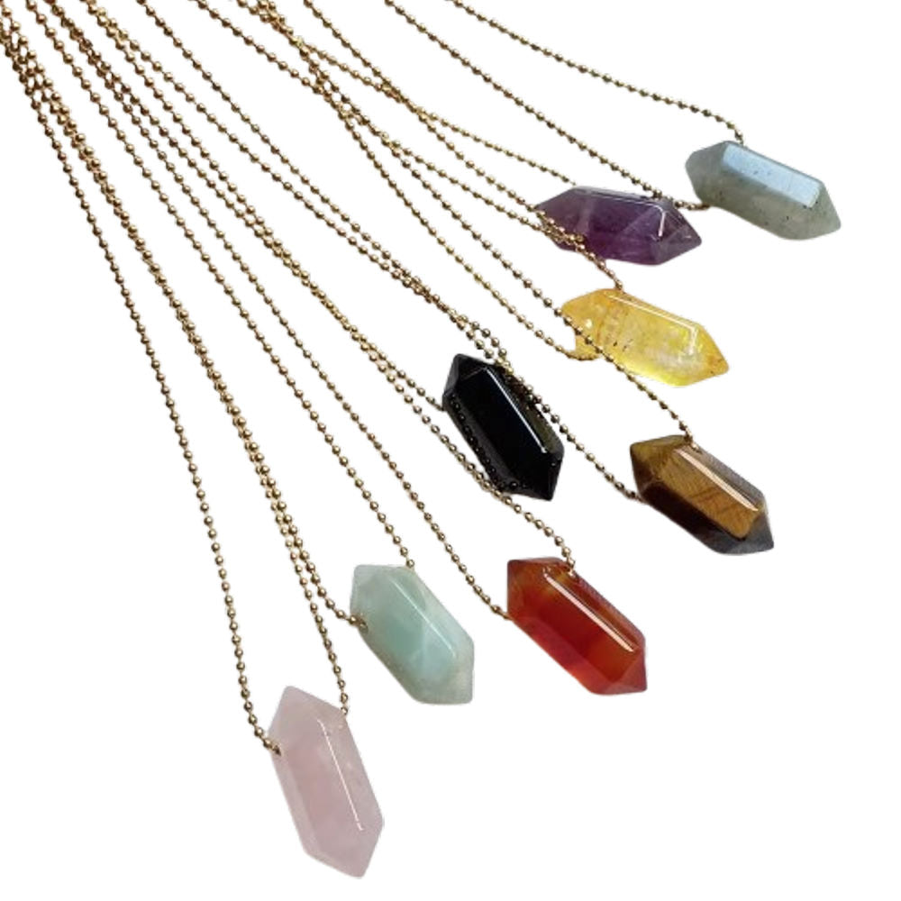 Hexagonal Crystal Stone Necklace