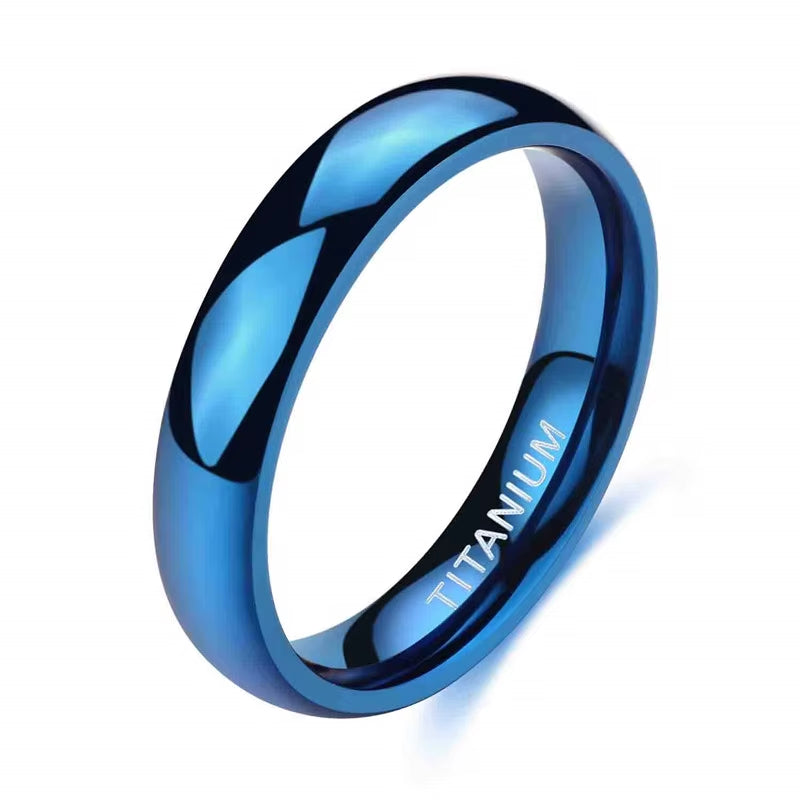 Blue Titanium Band Ring