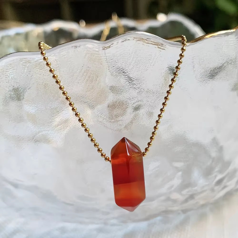 Hexagonal Crystal Stone Necklace