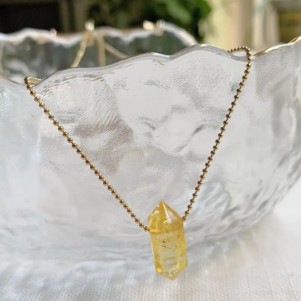 Hexagonal Crystal Stone Necklace